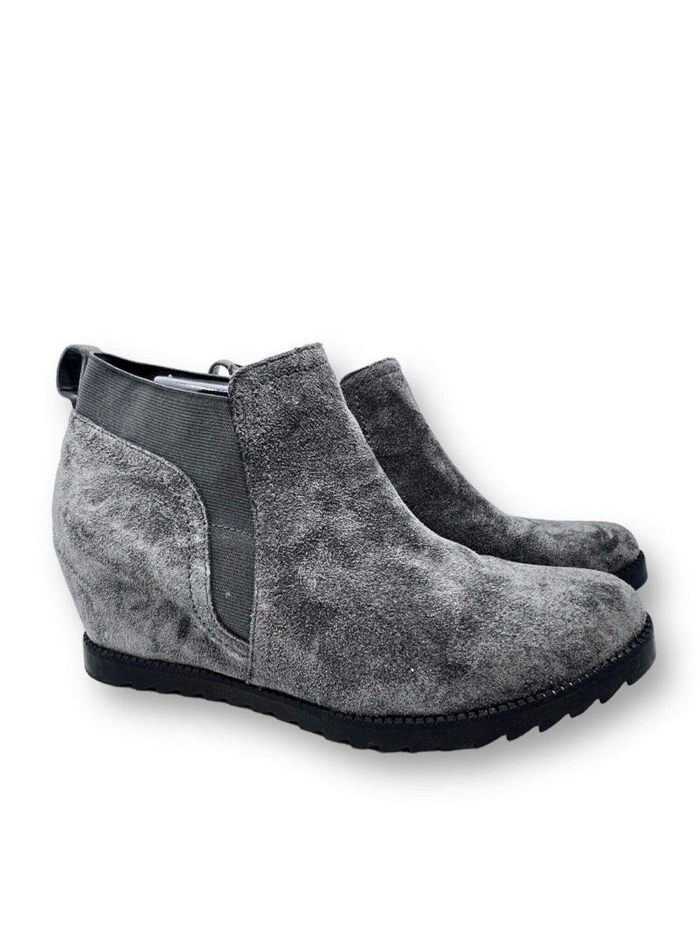 Naturalizer Darena Gray Suede Leather Hidden Heel Ankle Boots Size 11